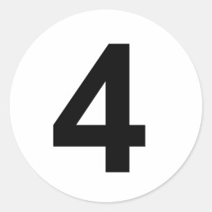 Sticker Rond 4 - numéro quatre