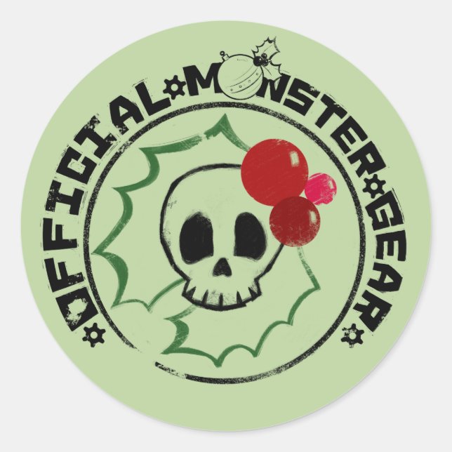 Sticker Rond 4 Petits monstres - Nessa Holiday Logo 2 (Devant)