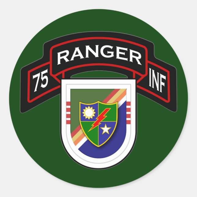 Sticker Rond 4e Bn, 75e Régiment d'infanterie - Rangers (Devant)