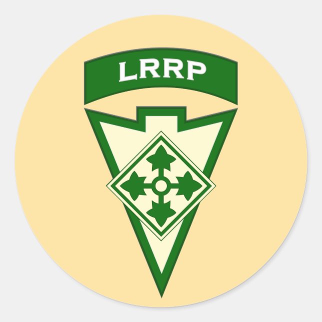 Sticker Rond 4e plaquette de poche LRRP de retouche d'infanteri (Devant)