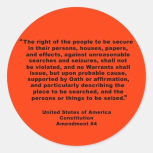 Sticker Rond 4ème Amendement sur des T-shirts, porte - clés,