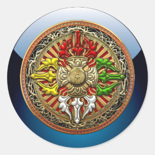 Sticker Rond [500] Tibétain Double Dorje Mandala