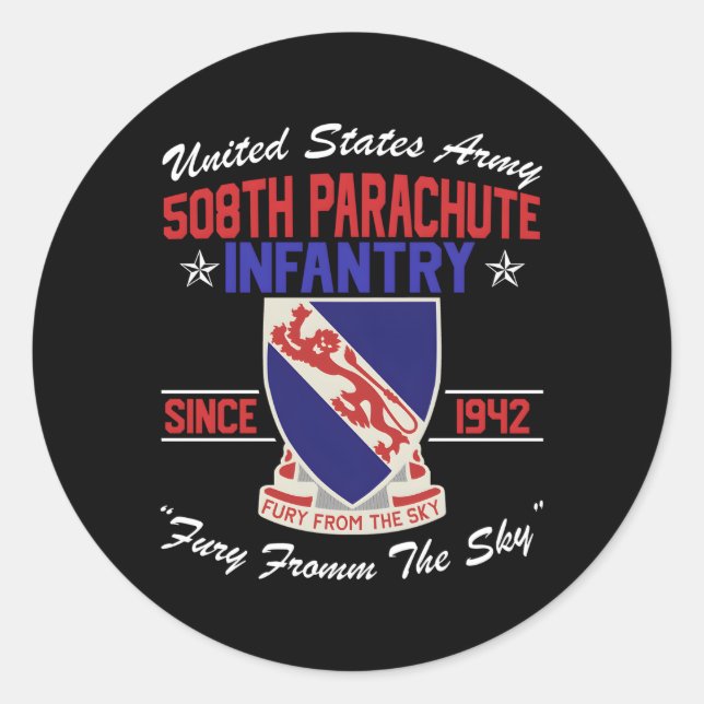 Sticker Rond 508E Réglement D'Infanterie De Parachute (Devant)