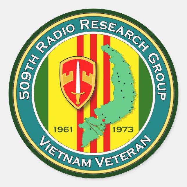 Sticker Rond 509th RRG - Asa Vietnam (Devant)