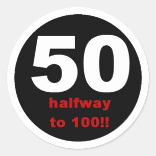 Sticker Rond 50 À mi-chemin de 100