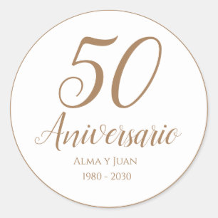 Sticker Rond 50 Aniversario Espagne Cinquantième anniversaire S