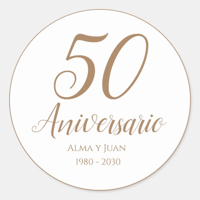 Sticker Rond 50 Aniversario Espagne Cinquantième anniversaire S (Devant)