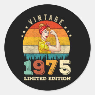 Sticker Rond 50 ans Anniversaire 1975 Vintage 50e anniversaire 
