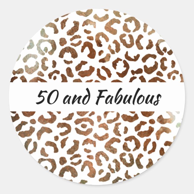 Sticker Rond 50 ans et Fabuleux Impression Abstrait de Gros Cha (Devant)