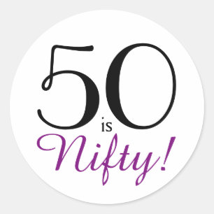 Sticker Rond 50, c'est Nifty ! Fête du 50e anniversaire