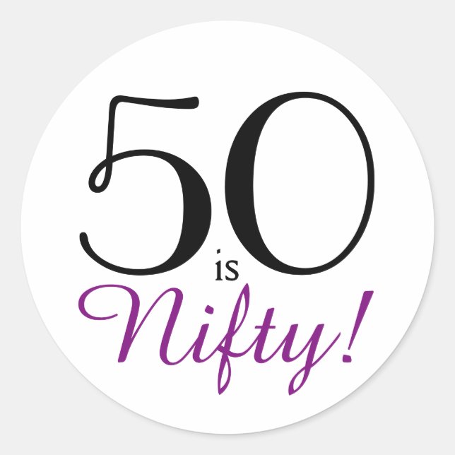 Sticker Rond 50, c'est Nifty ! Fête du 50e anniversaire (Devant)
