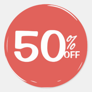 Sticker Rond 50% Cinquante Pour Cent De Promo Vente