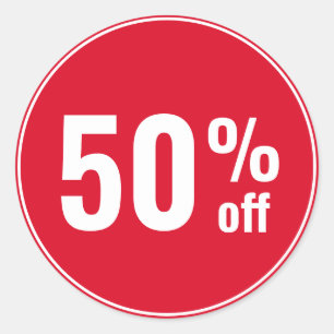 Sticker Rond 50 % de remise Vente