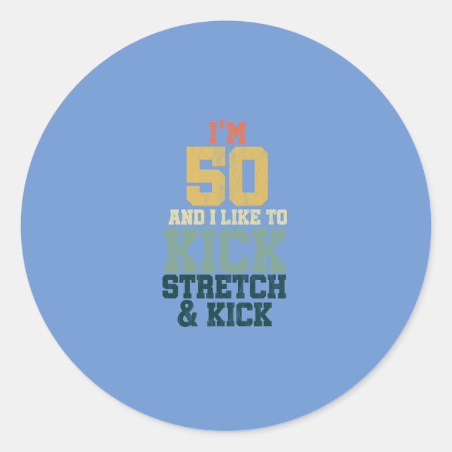 Sticker Rond 50 e cadeau d'anniversaire pour les hommes et les  (Devant)