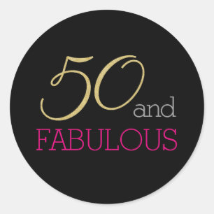 Sticker Rond 50 et fabuleuse typographie 50e anniversaire