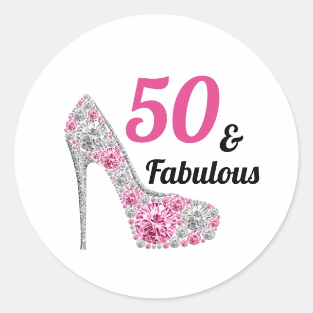 Sticker Rond 50 et Fabuleux anniversaire (Devant)