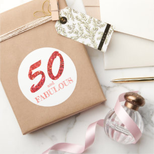 Sticker Rond 50 et fabuleux anniversaire Célébration Parties sc