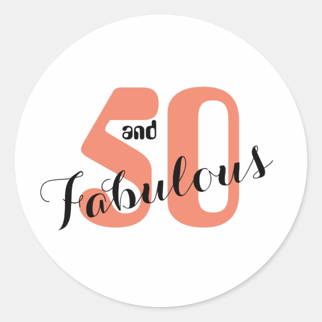 Sticker Rond 50 et fabuleux Corail 50e Anniversaire Envelope (Devant)