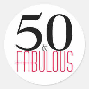 Sticker Rond 50 et fabuleux Typographie 50e anniversaire