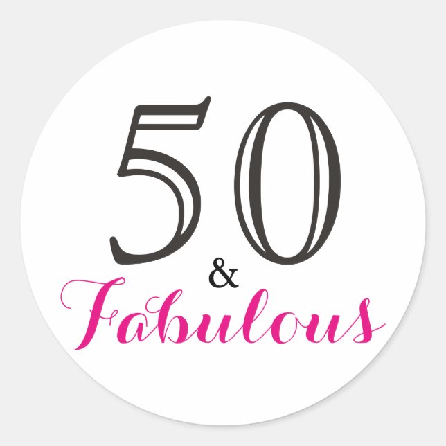 Sticker Rond 50 et fabuleux | Typographie 50e anniversaire (Devant)