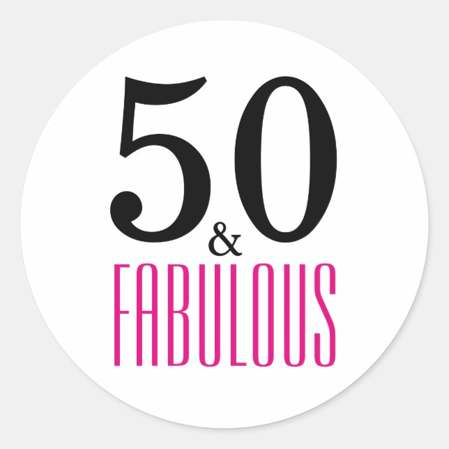 Sticker Rond 50 et fabuleux | Typographie 50e anniversaire (Devant)
