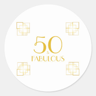 Sticker Rond 50 et fabuleux Typographie 50e anniversaire