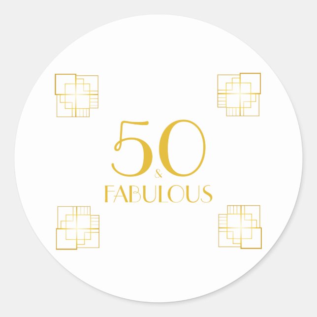 Sticker Rond 50 et fabuleux | Typographie 50e anniversaire (Devant)