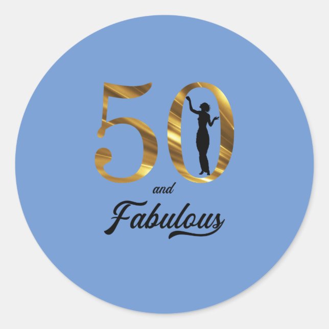 Sticker Rond 50 et Fabulous Classy Lady (Devant)