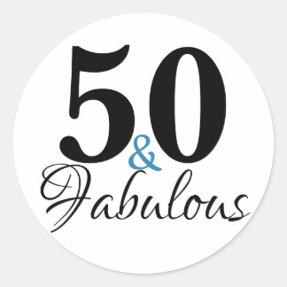 Sticker Rond 50 et une typographie fabuleuse 50e anniversaire