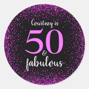 Personnalisé Candle Jar Autocollant étiquette 50 Et Fabuleux Joyeux Anniversaire 50th Cadeau