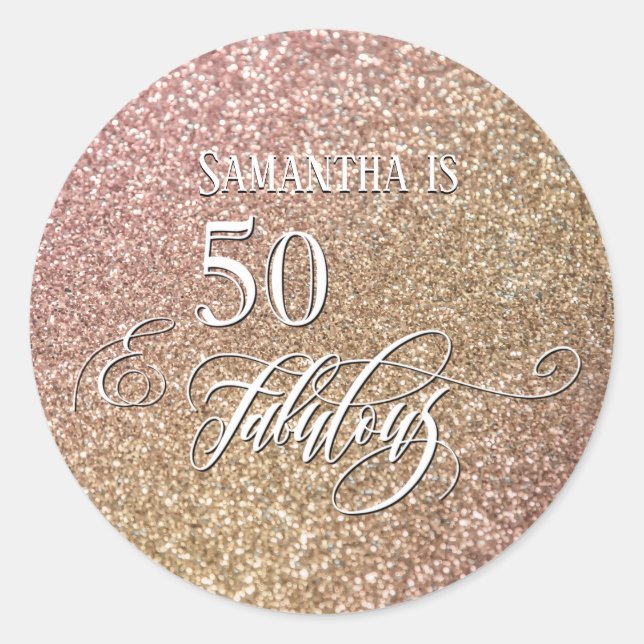 Sticker Rond 50 & Fabulous Calligraphy sur Ombre Parties scinti (Devant)