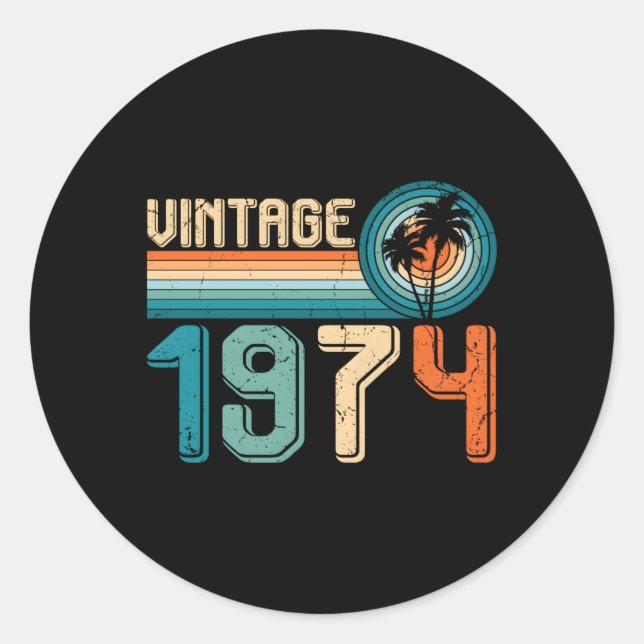 Sticker Rond 50 Né En 1974 50E (Devant)