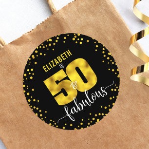 Sticker Rond 50 points de strass en feuille d'or noir pailleté 