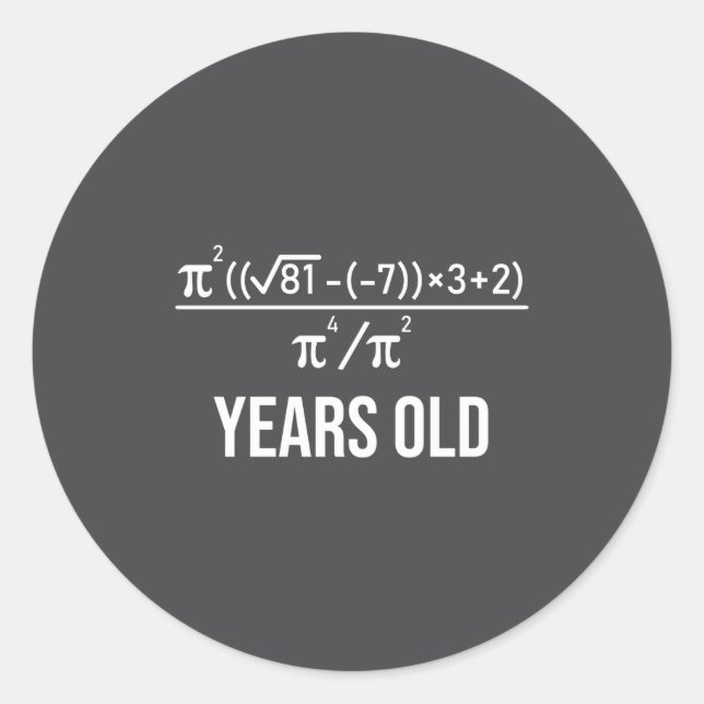 Sticker Rond 50 Years Old Equation Funny 50th Birthday Math  (Devant)