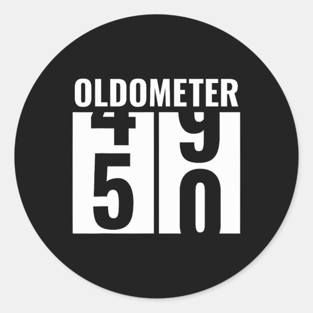 Sticker Rond 50e 50 Anniversaire Drôle Cadeau Hommes Femmes Old (Devant)