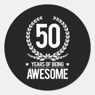 Sticker Rond 50e anniversaire (50 ans d'être génial)