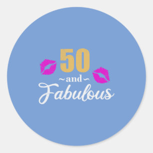 Sticker Rond 50e anniversaire 50 et fabuleux cadeau d'anniversa