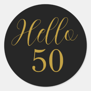 Sticker Rond 50e anniversaire Black Gold Anniversaire