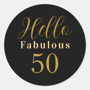 Sticker Rond 50e anniversaire Black Gold Fabuleux 50 anniversai