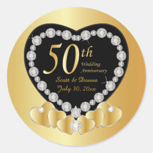 Sticker Rond 50e anniversaire de Mariage d'or
