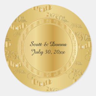 Sticker Rond 50e anniversaire de Mariage d'or
