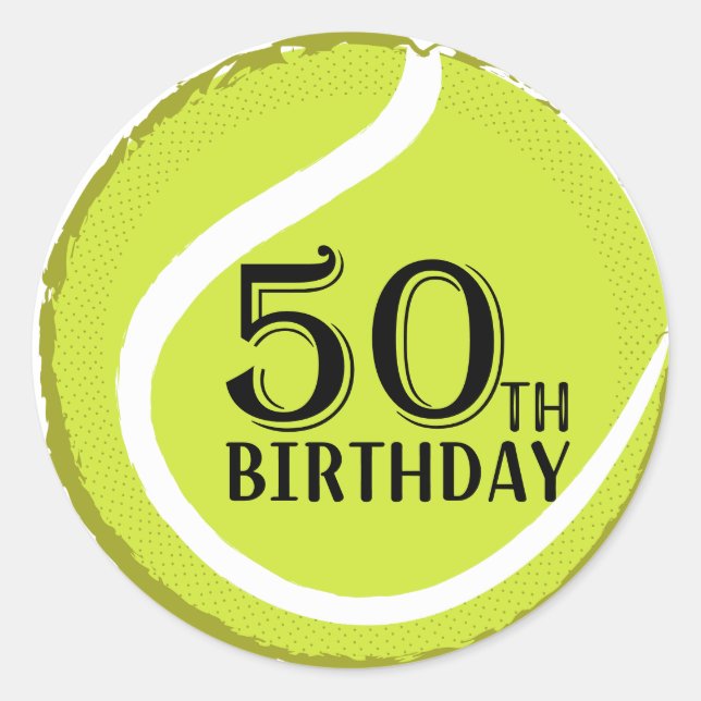 Sticker Rond 50e anniversaire de tennis (Devant)