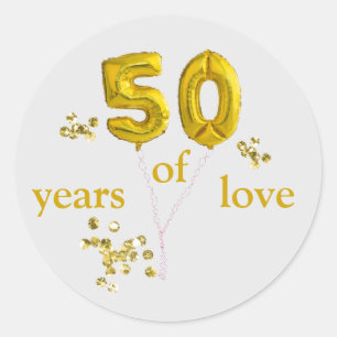 Sticker Rond 50e anniversaire des Balouons Mariages DCSA48