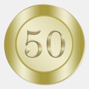Sticker Rond 50e anniversaire d'or