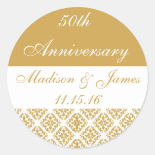 Sticker Rond 50e anniversaire du Mariage d'or