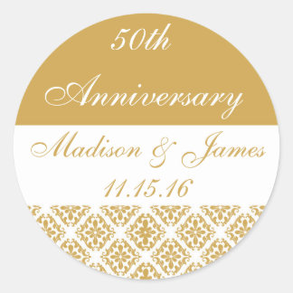 Sticker Rond 50e anniversaire du Mariage d'or