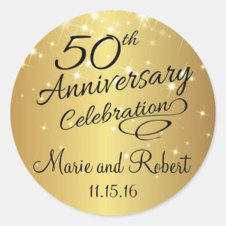 Sticker Rond 50e anniversaire du Mariage d'or