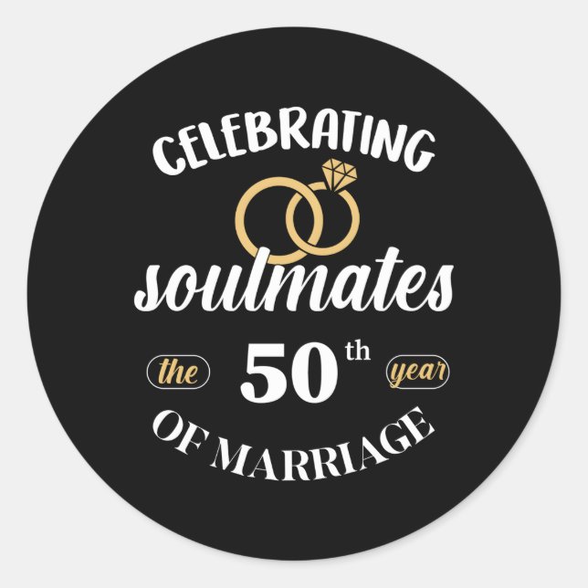 Sticker Rond 50E Anniversaire Du Mariage Mari 50 (Devant)