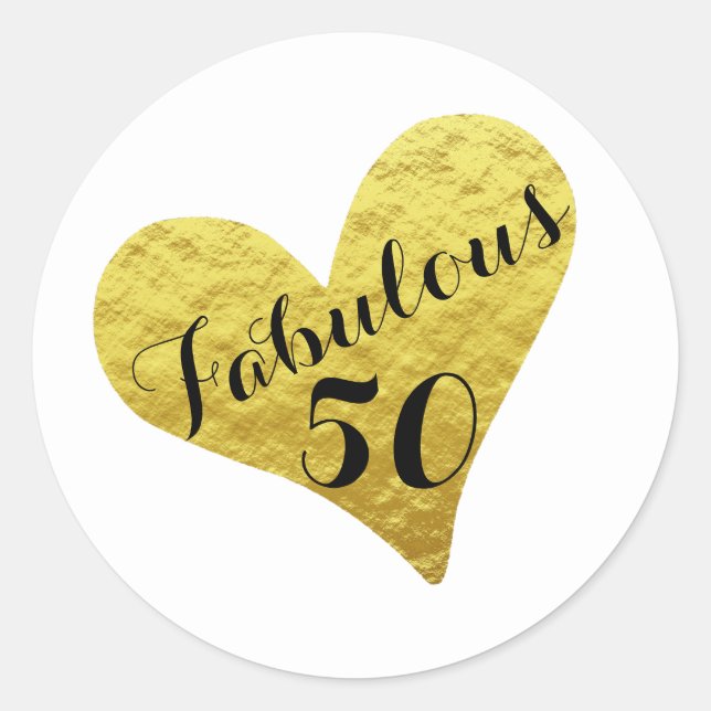Sticker Rond 50e anniversaire Fabuleux 50 | Sceau d'enveloppe d (Devant)