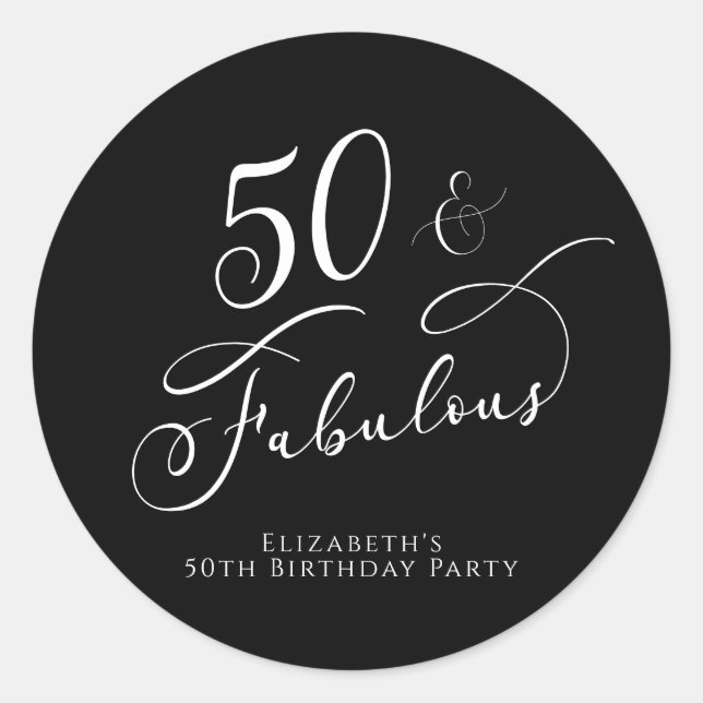 Sticker Rond 50e anniversaire Noir (Devant)